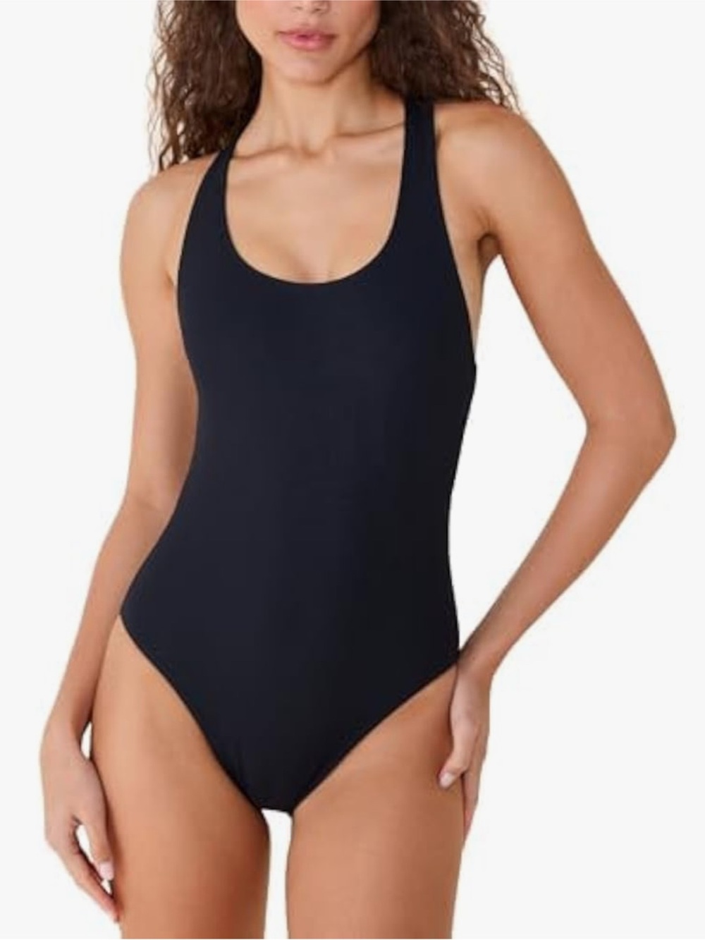 NWT Andie Tulum Scoop Neck One Piece Swimsuit — Black , S